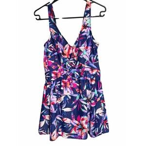 Maxine Women's 18 One Piece MULTICOLOR  Swimsuit dress Suit Soft Padding